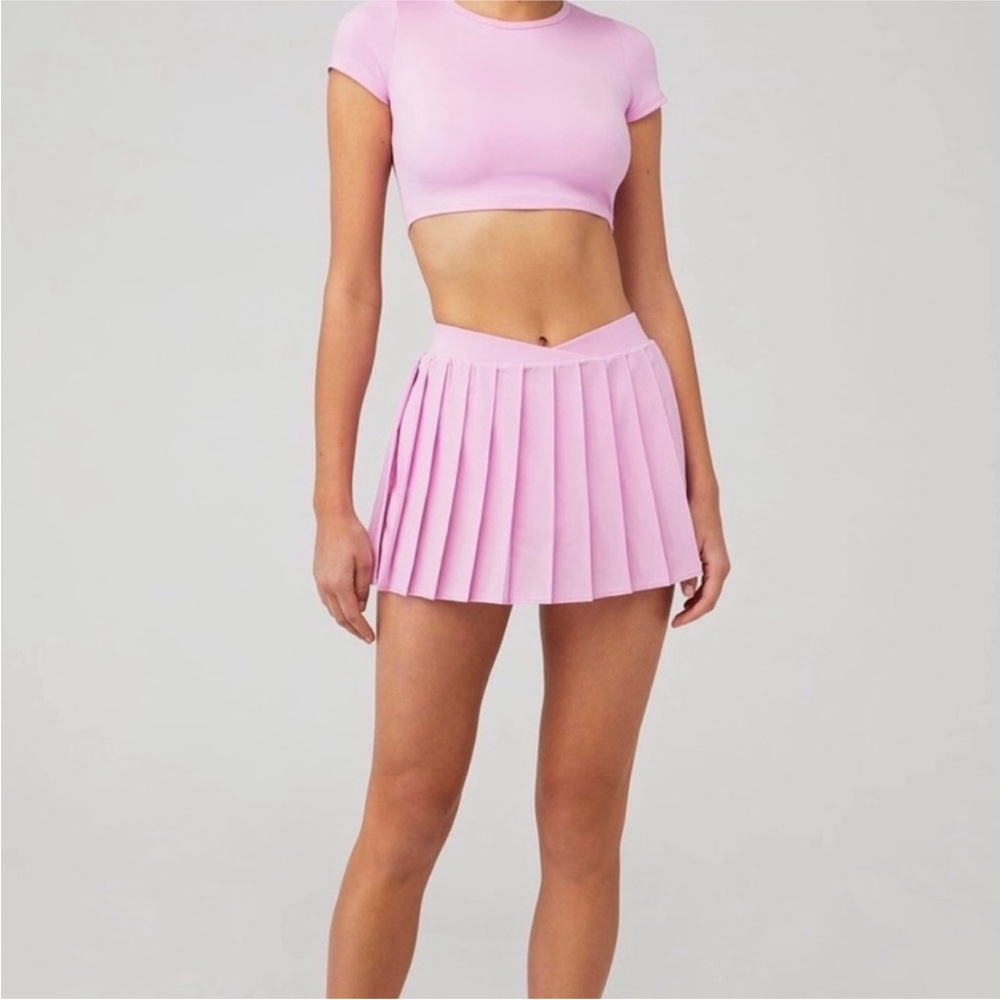 Frankies Bikinis Baby‎ Pink Active Windy Tennis Skort Size Medium- Skirt Short